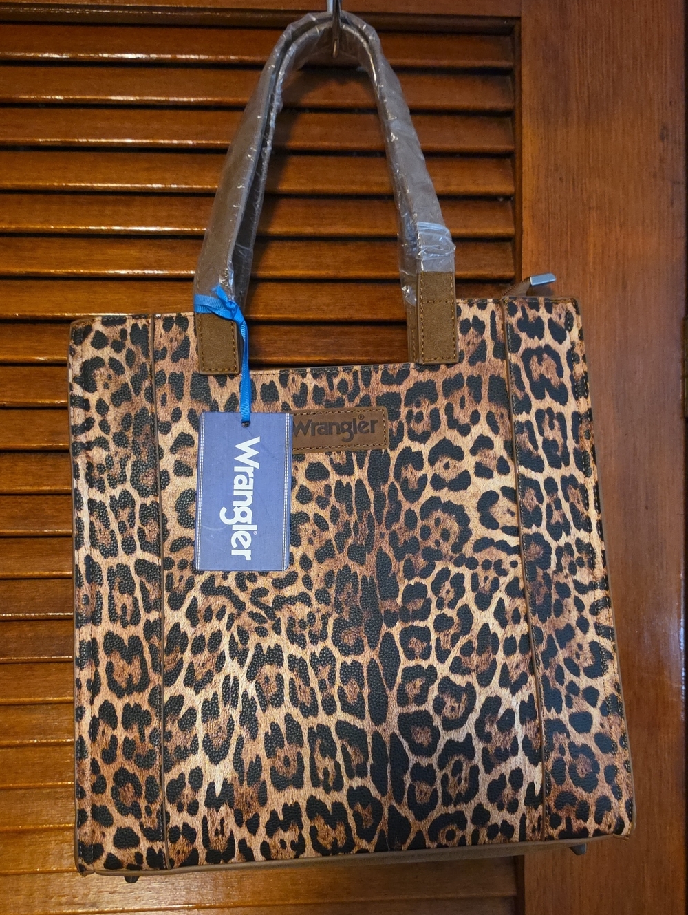 Wrangler Leopard Print Tote in Brown and Black